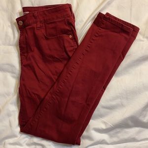 Burgundy Old Navy Mid-Rise Rockstar Jeans size 12
